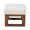 Baxton Studio Yashiya MidCentury OffWhite Boucle Upholstered and Walnut Brown Finished Wood Ottoman Footstool 225-12926-ZORO - alternate 6